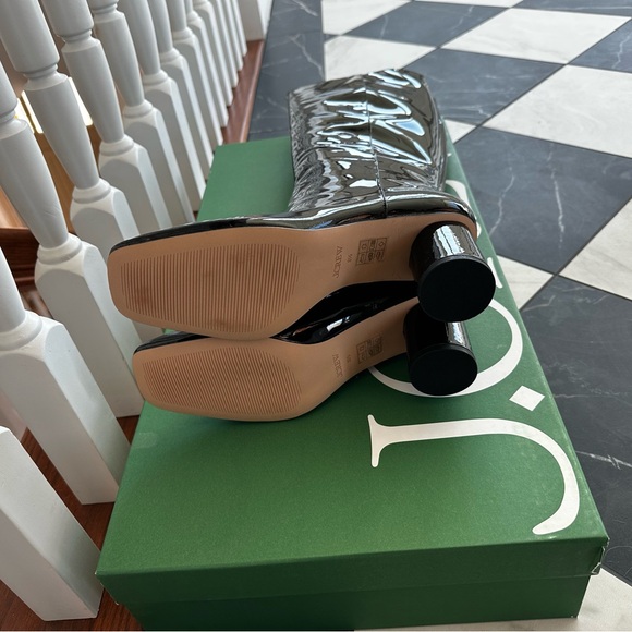 J. Crew Knee High, Round-toe Black Patent Leather Boots, Sz 8.5, NWT! - Picture 8 of 10